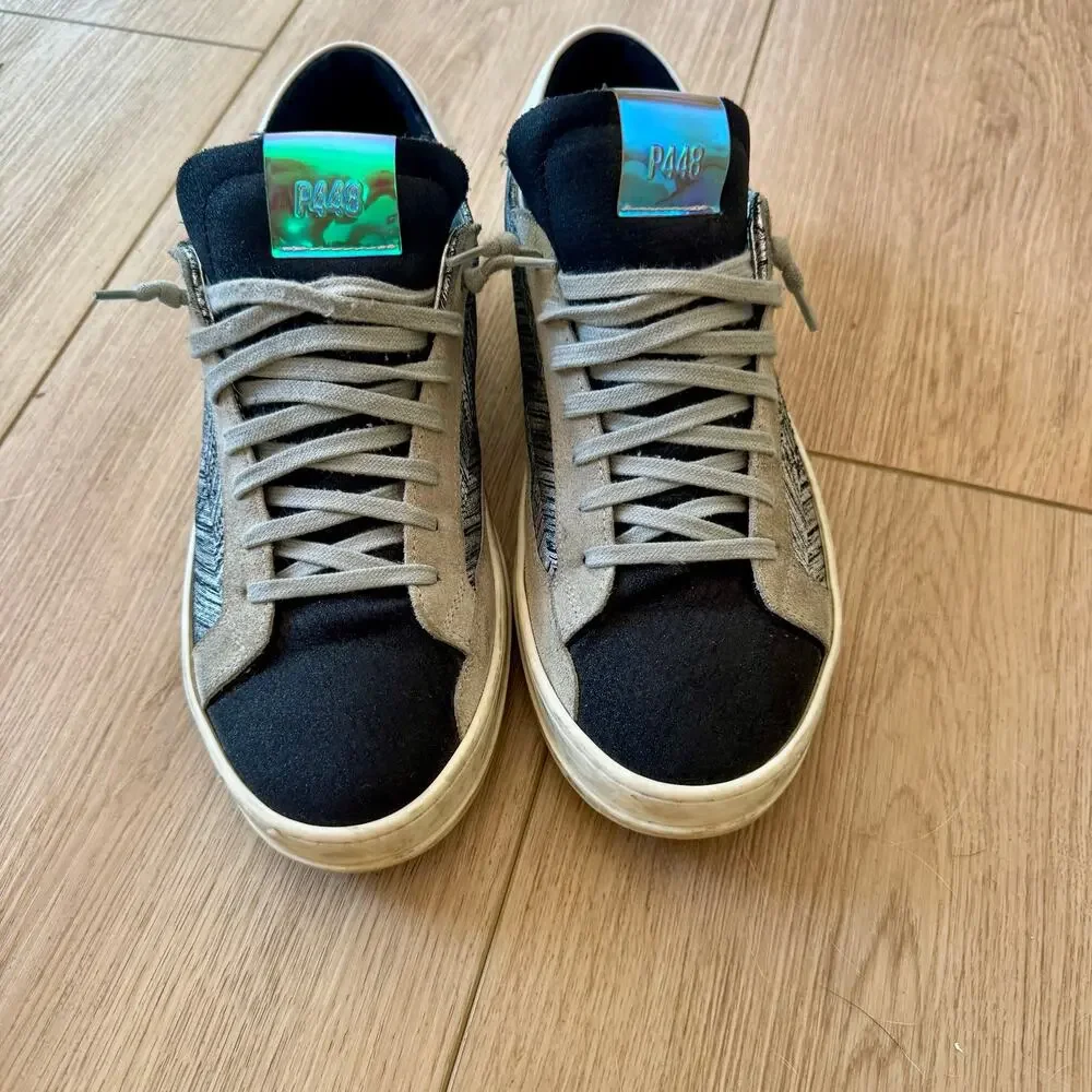 P448 John Black Silver Street Sneaker 39